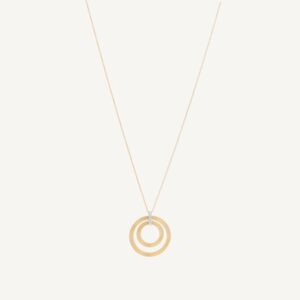 18K Yellow Gold Coil Circular Pendant Necklace with Diamonds, 31.5"