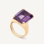 18K Yellow Gold Baguette-Cut Amethyst Cocktail Ring