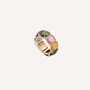 18K Yellow Gold Gemstone Ring, Medium