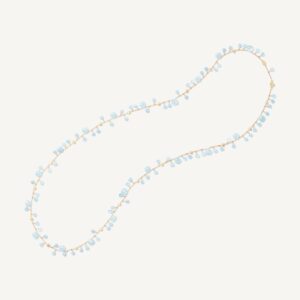 18K Yellow Gold Aquamarine Necklace, 36"
