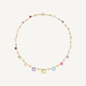 18K Yellow Gold Gemstone Graduated Necklace, 16.5"