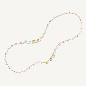 18K Yellow Gold Graduated Gemstone Necklace, 36"