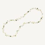 18K Yellow Gold Green Tourmaline Necklace, 36"