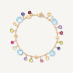 18K Yellow Gold Gemstone Bracelet, Blue Topaz Accents, 7.25"