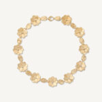 18K Yellow Gold Flower Necklace with Diamonds, 17.5"