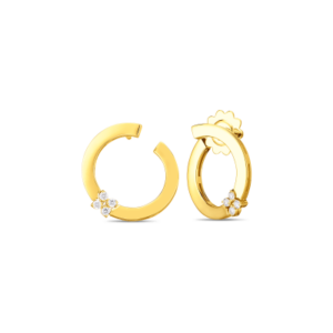 18K Yellow Gold Love In Verona Diamond Flower Circle Earrings