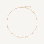 18K Yellow Gold Necklace with Diamonds, 16.5"-18"