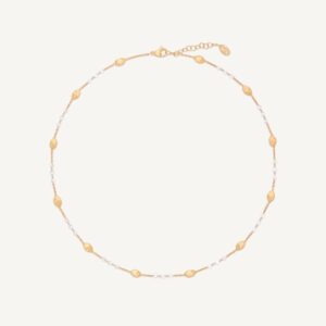 18K Yellow Gold Necklace with Diamonds, 16.5"-18"