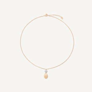 18K Yellow Gold Pendant Necklace with Diamonds, 16.5"-18"
