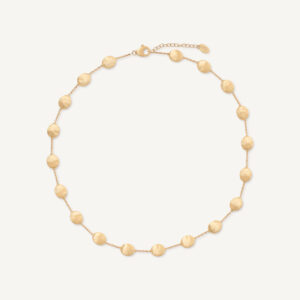 18K Yellow Gold Large Bean Necklace, 16.5"-18"