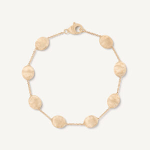 18K Yellow Gold Large Bean Bracelet, 7.5"