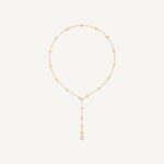 18K Yellow Gold Lariat with Diamonds, 18"