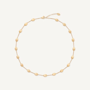 18K Yellow Gold Medium Bean Necklace, 16"-17.5"