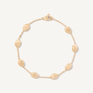 18K Yellow Gold Medium Bean Bracelet, 7.5"
