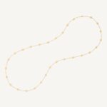 18K Yellow Gold Medium Bean Necklace, 36"