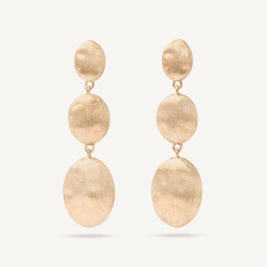 18K Yellow Gold Earrings, 1.6"