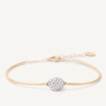 18K Yellow Gold Semi-Rigid Bangle with Diamonds