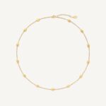 18K Yellow Gold Small Bean Necklace, 16.5"-18"