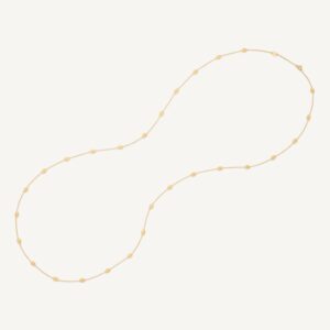 18K Yellow Gold Small Bean Necklace, 36"