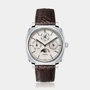 BS239.030.054.201 Brunswick 39 Perpetual Calendar Silver Mink on Walnut Ostrich