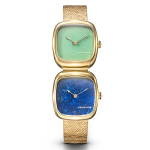 Dennison ALD Mini Lagoon Jadeite & Lapis Lazuli In Gold