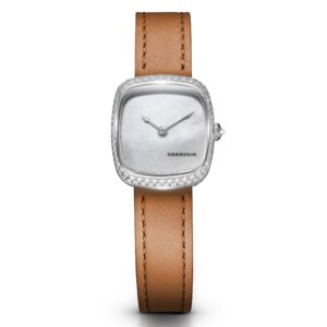 Dennison ALD Mini White Mother of Pearl Steel Diamond Tan Single