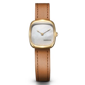Dennison ALD Mini White Mother of Pearl Gold Tan Single