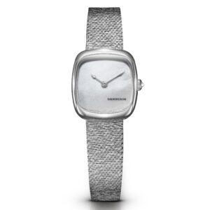 Dennison ALD Mini White Mother of Pearl Steel Bark Mesh