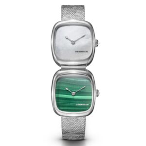 Dennison ALD Mini White MOP & Malachite In Steel