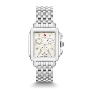Michele Deco Diamond Stainless Steel Watch