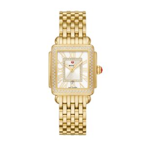 Michele Deco Madison Mid 18K Gold-Plated Diamond Watch
