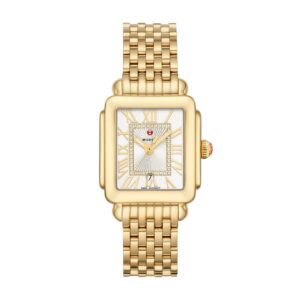 Michele Deco Madison Mid 18K Gold-Plated Diamond Dial Watch