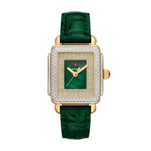 Michele Special Edition Deco Madison Mid Pavé Two-Tone 18K Gold-Plated Watch