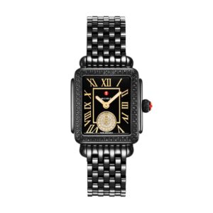 Michele Deco Diamond Madison Mid Noir Watch