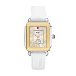 Michele Deco Sport Mid Two-Tone White Silicone Watch