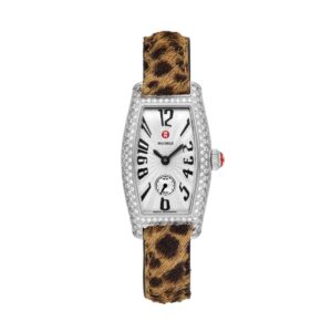 Michele Special Edition Coquette Diamond Stainless Steel Leopard Print Pony Hair Watch