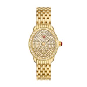 Michele Limited Edition Serein Oval Diamond Pave 18K Gold-Plated Watch