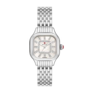 Michele Meggie Stainless Steel Diamond Dial Watch
