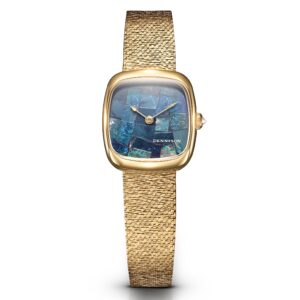 Dennison ALD Mini Opal in Gold Bark Mesh