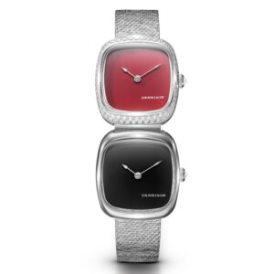 Dennison ALD Mini Red Jasper Diamonds & Black Onyx In Steel