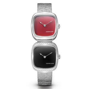 Dennison ALD Mini Red Jasper In Steel & Black Onyx Diamonds