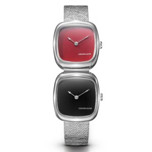 Dennison ALD Mini Red Jasper & Black Onyx In Steel