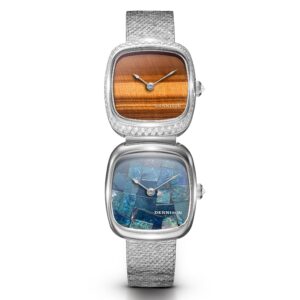 Dennison ALD Mini Tiger Eye Diamonds & Opal in Steel