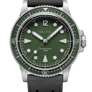 Baltic Aquascaphe MK2 Green 37mm Date – Rubber Classic Black