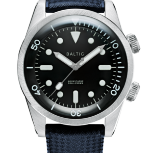Baltic Aquascaphe Dual-Crown Black – Rubber Sport Blue