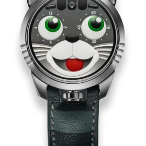 Konstantin Chaykin Matroskin the Cat Watch, 40mm Stainless Steel - Striped Leather Strap, Limited Edition of 90