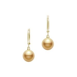 Golden South Sea Cultured Pearl Earrings – 18K Yellow Gold