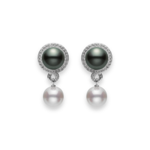 Petit Soleil Akoya and Black South Sea Cultured Pearl Earrings