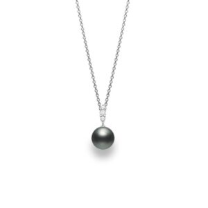 Morning Dew Black South Sea Cultured Pearl and Diamond Pendant