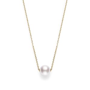 Akoya Single Pearl Pendant in18K Yellow Gold